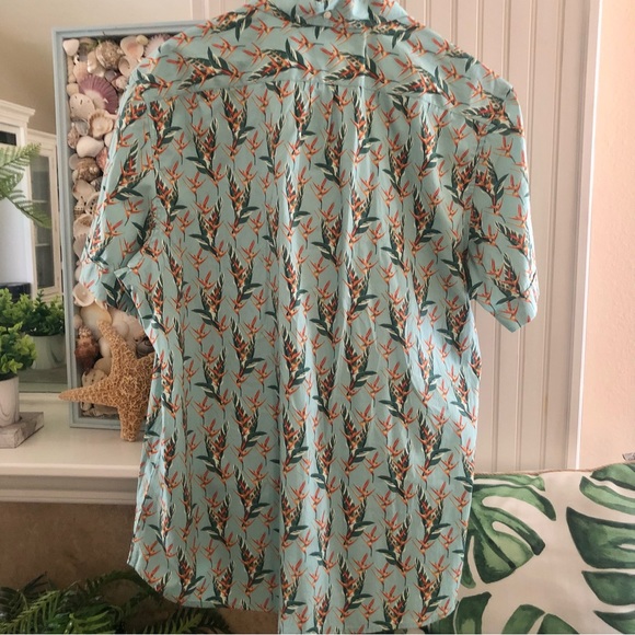 NWT Mens Tropical Bird of Paradise Aqua Shirt XXXL - Picture 5 of 7